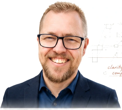 David Beveridge portrait with system sketch